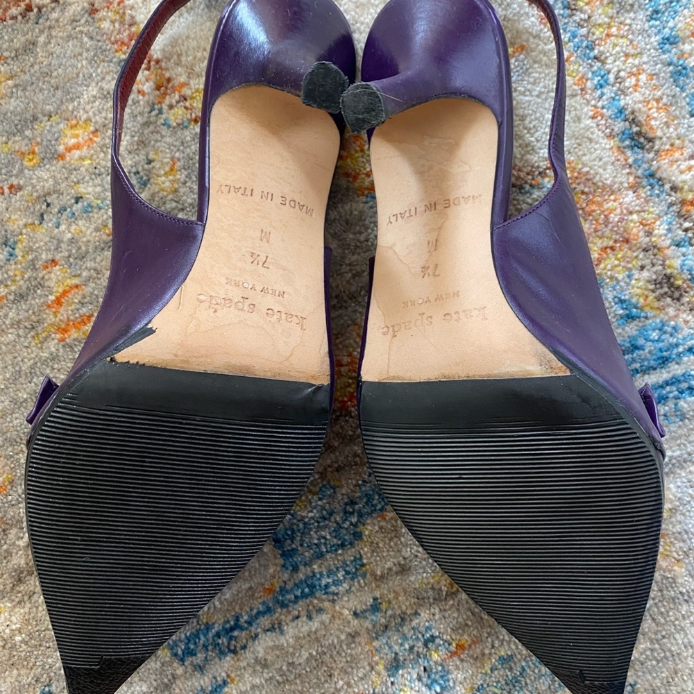 Kate Spade calf leather Glacial Slingback pump in Grape Purple - Picture 6 of 13
